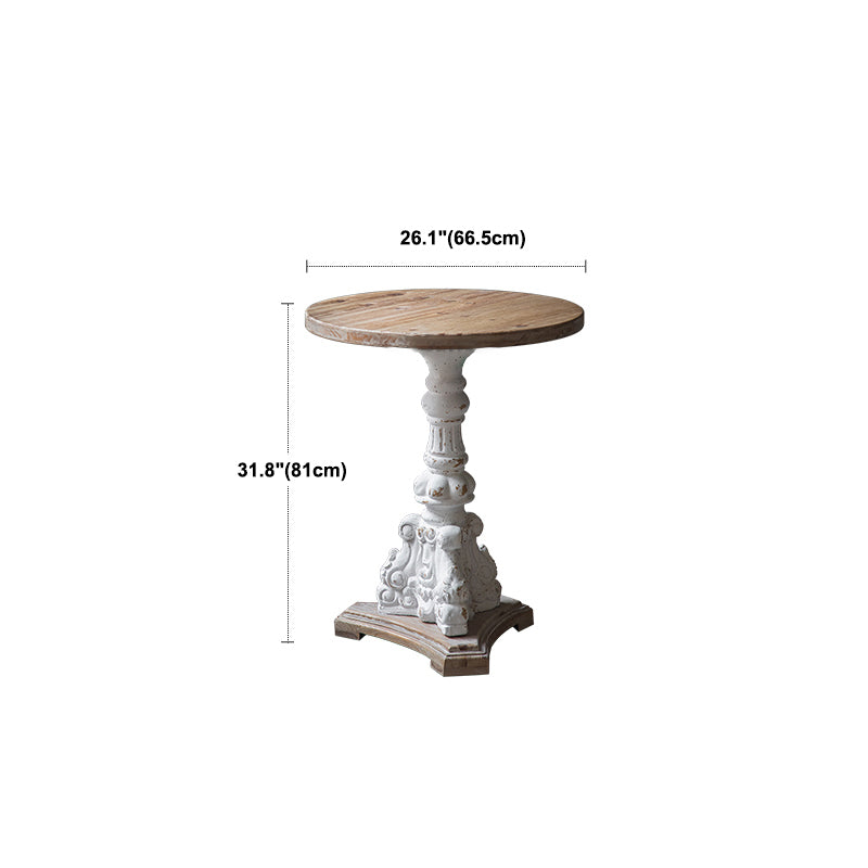 Pedestal Distressed End Table French Country Round Side End Table Clearhalo 'Coffee & Accent Tables' 'End & Side Tables' 'end_side_tables' 'furn' 'furn_end_side_tables' 'Furniture' 'Living Room Furniture' 5753282