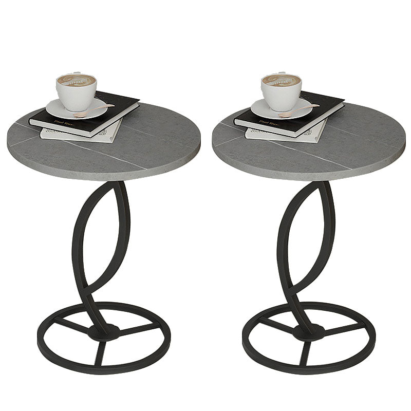 20.8 inch Tall Pedestal End Table Modernist Round Side End Table Black Gray 2 Clearhalo 'Coffee & Accent Tables' 'End & Side Tables' 'end_side_tables' 'furn' 'furn_end_side_tables' 'Furniture' 'Living Room Furniture' 5753487