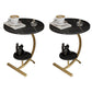 End Table with Storage and Shelf Modernist Slate Abstract Side Table Gold Black 2 Clearhalo 'Coffee & Accent Tables' 'End & Side Tables' 'end_side_tables' 'furn' 'furn_end_side_tables' 'Furniture' 'Living Room Furniture' 5753500