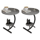 End Table with Storage and Shelf Modernist Slate Abstract Side Table Black Gray 2 Clearhalo 'Coffee & Accent Tables' 'End & Side Tables' 'end_side_tables' 'furn' 'furn_end_side_tables' 'Furniture' 'Living Room Furniture' 5753504