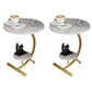 End Table with Storage and Shelf Modernist Slate Abstract Side Table Gold White 2 Clearhalo 'Coffee & Accent Tables' 'End & Side Tables' 'end_side_tables' 'furn' 'furn_end_side_tables' 'Furniture' 'Living Room Furniture' 5753505