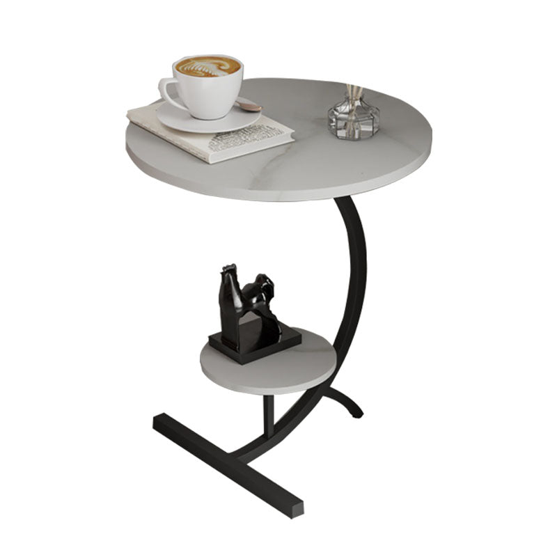 End Table with Storage and Shelf Modernist Slate Abstract Side Table Clearhalo 'Coffee & Accent Tables' 'End & Side Tables' 'end_side_tables' 'furn' 'furn_end_side_tables' 'Furniture' 'Living Room Furniture' 5753506