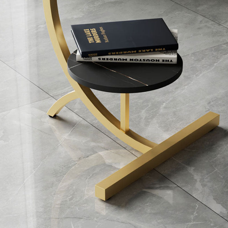 End Table with Storage and Shelf Modernist Slate Abstract Side Table Clearhalo 'Coffee & Accent Tables' 'End & Side Tables' 'end_side_tables' 'furn' 'furn_end_side_tables' 'Furniture' 'Living Room Furniture' 5753509
