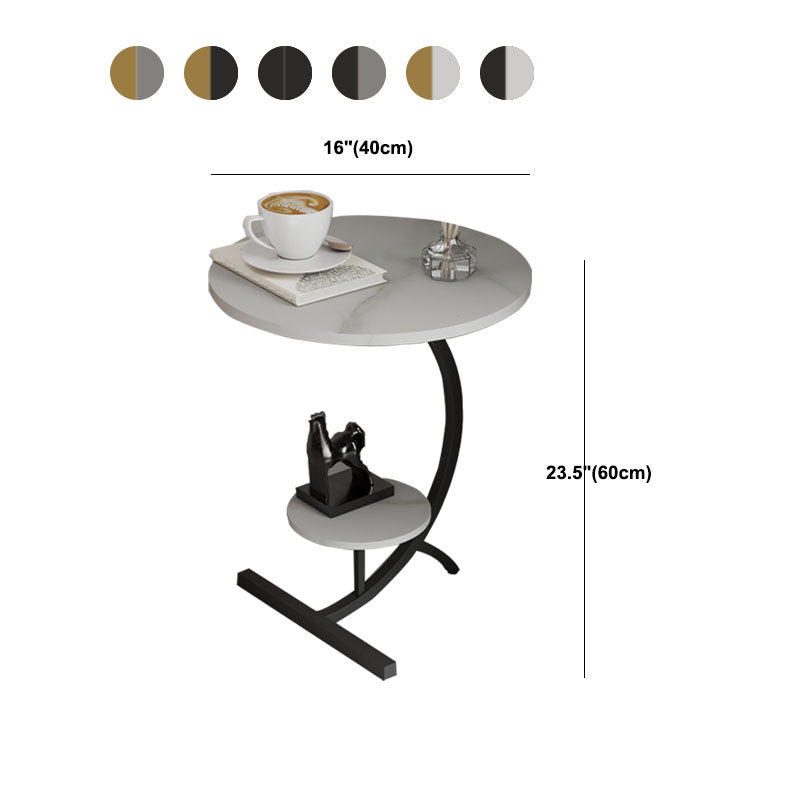 End Table with Storage and Shelf Modernist Slate Abstract Side Table Clearhalo 'Coffee & Accent Tables' 'End & Side Tables' 'end_side_tables' 'furn' 'furn_end_side_tables' 'Furniture' 'Living Room Furniture' 5753513