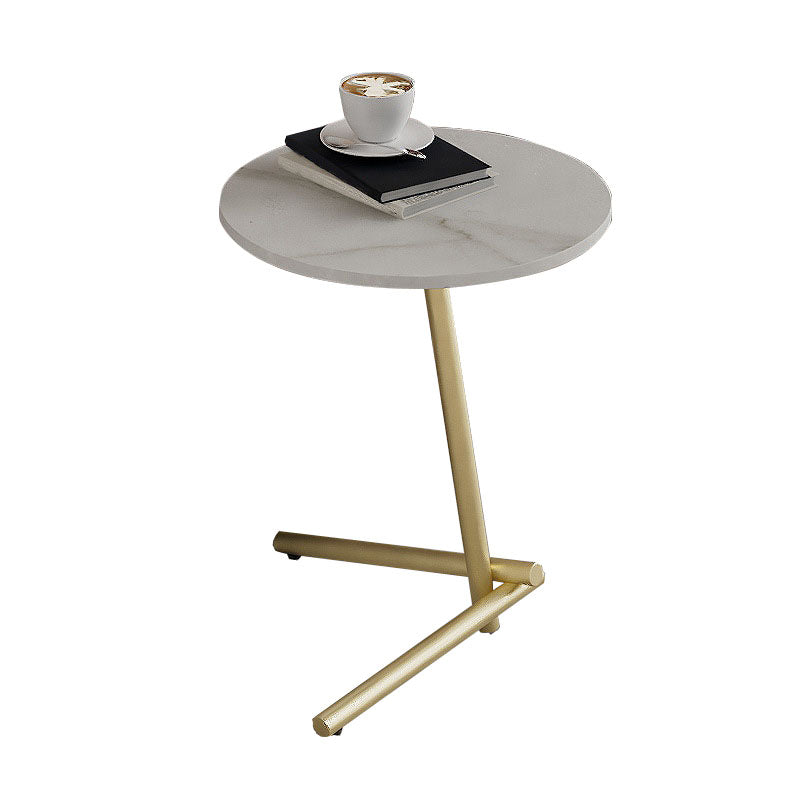 Round Slate Pedestal Side Table Modern Minimalist Side Table Clearhalo 'Coffee & Accent Tables' 'End & Side Tables' 'end_side_tables' 'furn' 'furn_end_side_tables' 'Furniture' 'Living Room Furniture' 5753647