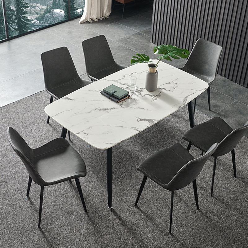 Ensemble de table à manger avec pieds en pierre, rectangle d'intérieur, 1/4/5/7 pièces