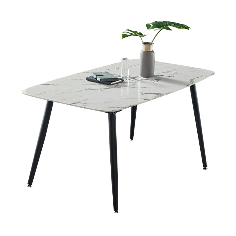 Ensemble de table à manger avec pieds en pierre, rectangle d'intérieur, 1/4/5/7 pièces