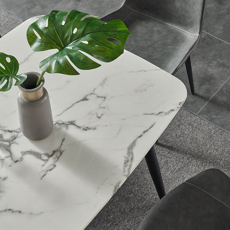 Ensemble de table à manger avec pieds en pierre, rectangle d'intérieur, 1/4/5/7 pièces