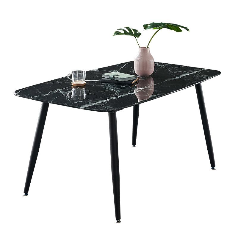Ensemble de table à manger avec pieds en pierre, rectangle d'intérieur, 1/4/5/7 pièces