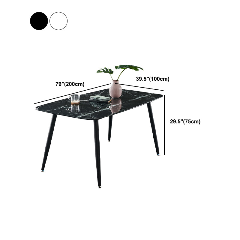 Ensemble de table à manger avec pieds en pierre, rectangle d'intérieur, 1/4/5/7 pièces