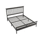 Cama de cabecera rectangular glamorosa con marco de hierro y piernas en cama de marco abierto