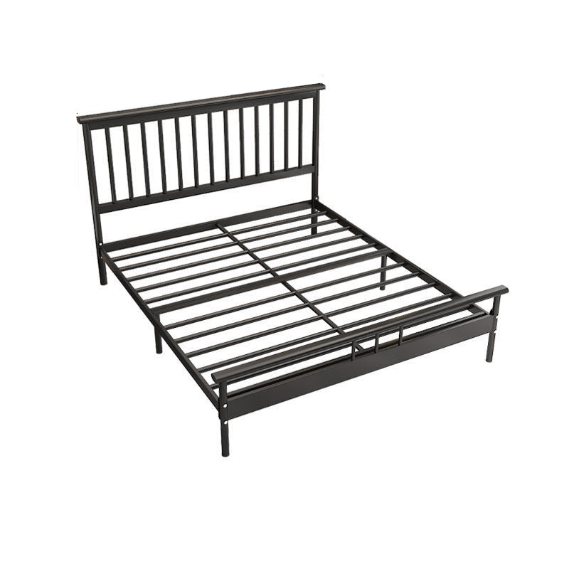 Cama de cabecera rectangular glamorosa con marco de hierro y piernas en cama de marco abierto