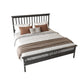 Cama de cabecera rectangular glamorosa con marco de hierro y piernas en cama de marco abierto