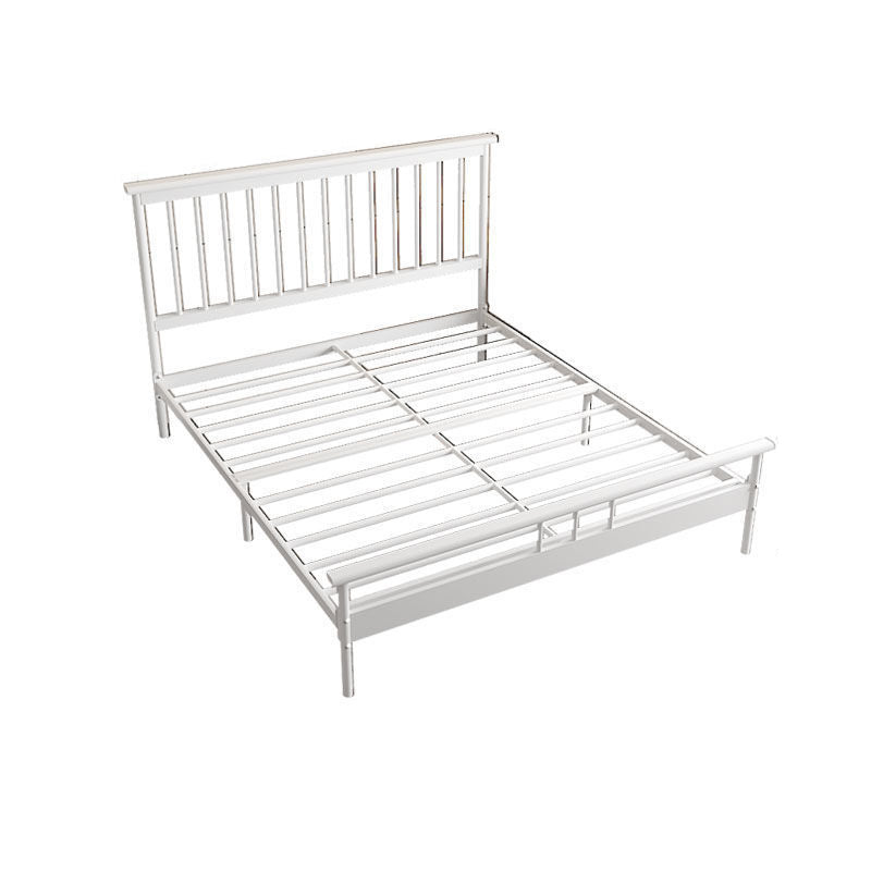 Cama de cabecera rectangular glamorosa con marco de hierro y piernas en cama de marco abierto