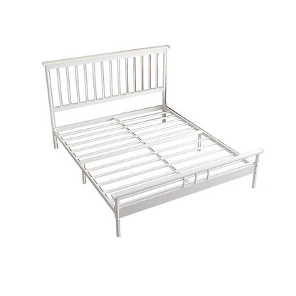 Cama de cabecera rectangular glamorosa con marco de hierro y piernas en cama de marco abierto