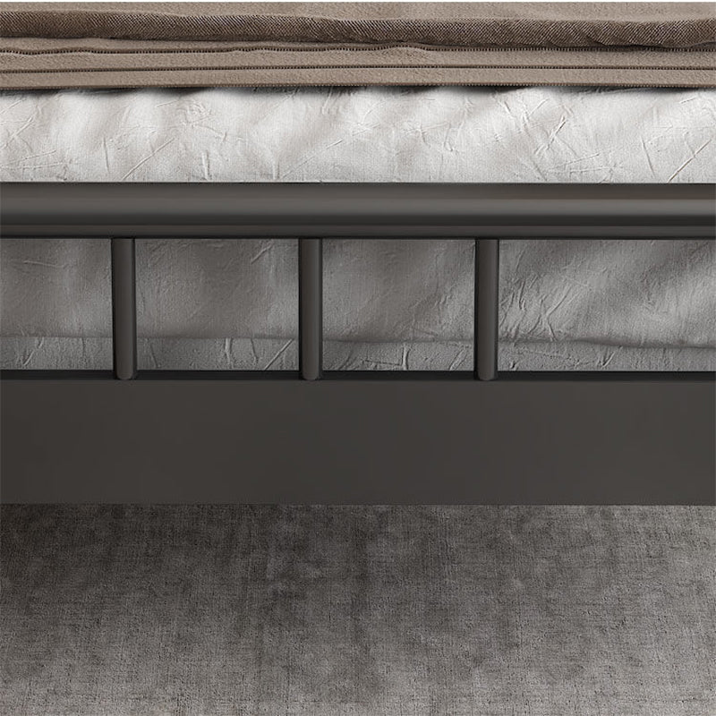 Cama de cabecera rectangular glamorosa con marco de hierro y piernas en cama de marco abierto