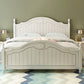 French Country Panel Bed Wood White Bed Frame with Arched Headboard Panel Full Bed & Mattress Clearhalo 'Bedroom Furniture' 'Beds' 'furn' 'furn_beds' 'Furniture' 5753769