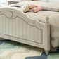 French Country Panel Bed Wood White Bed Frame with Arched Headboard Clearhalo 'Bedroom Furniture' 'Beds' 'furn' 'furn_beds' 'Furniture' 5753777