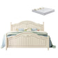 French Country Panel Bed Wood White Bed Frame with Arched Headboard Clearhalo 'Bedroom Furniture' 'Beds' 'furn' 'furn_beds' 'Furniture' 5753780