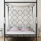 Metal Four Poster Bed con cabecera de marco abierto, cama estándar glamorosa
