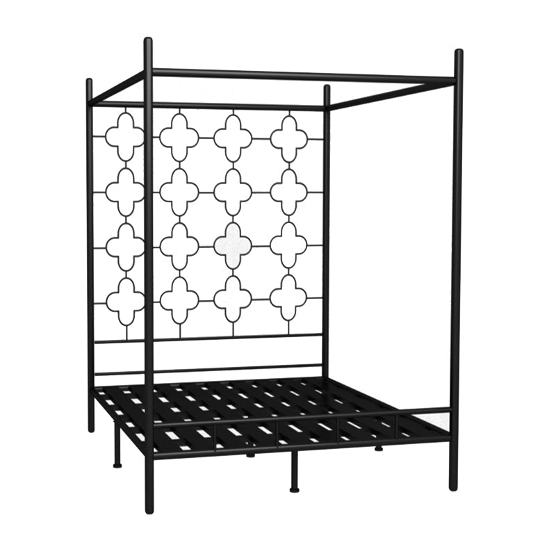 Metal Four Poster Bed con cabecera de marco abierto, cama estándar glamorosa