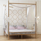 Metal Four Poster Bed con cabecera de marco abierto, cama estándar glamorosa