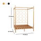 Metal Four Poster Bed con cabecera de marco abierto, cama estándar glamorosa