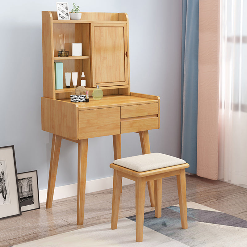 Skandinavisch Spiegelte Make-up Eitelkeit Massivholz-Schminktisch