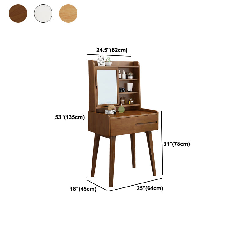 Skandinavisch Spiegelte Make-up Eitelkeit Massivholz-Schminktisch