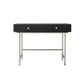 Black/White Contemporary Vanity 2 Storage Drawers with Padded Stool