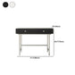 Black/White Contemporary Vanity 2 Storage Drawers with Padded Stool