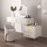 30.7" High 4 Drawers Makeup Vanity Desk Wood and Metal Vanity