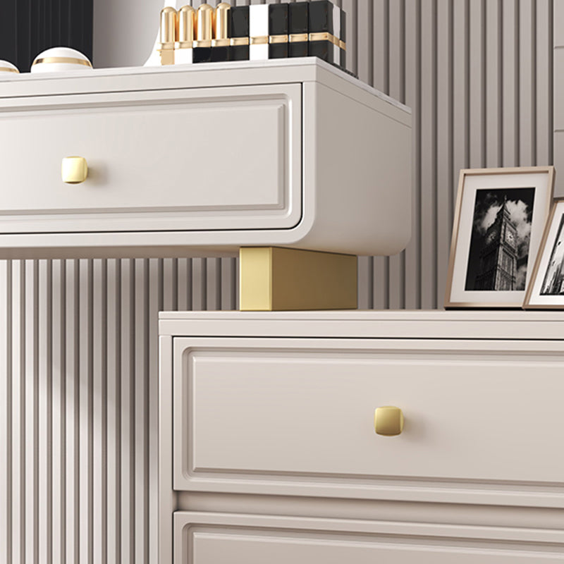 30.7" High 4 Drawers Makeup Vanity Desk Wood and Metal Vanity