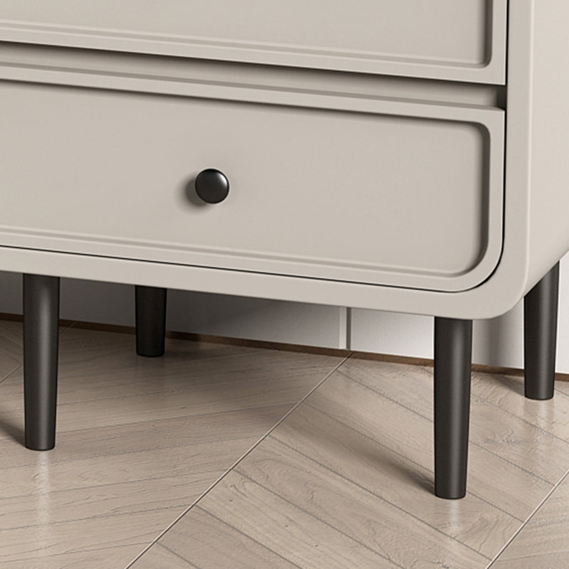 Wood and Metal Vanity Table in Grey/White 5 Storage Drawers Makeup Desk Clearhalo 'Bedroom Furniture' 'furn' 'furn_makeup_vanities' 'Furniture' 'Makeup Vanities' 'makeup_vanities' 5754529