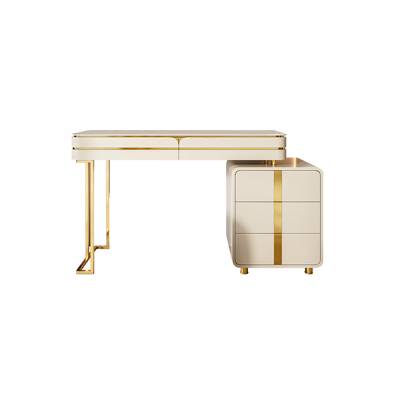 Goldener Eitelkeit Schlafzimmer Make-up Eitelkeithocker im glänzenden Finish