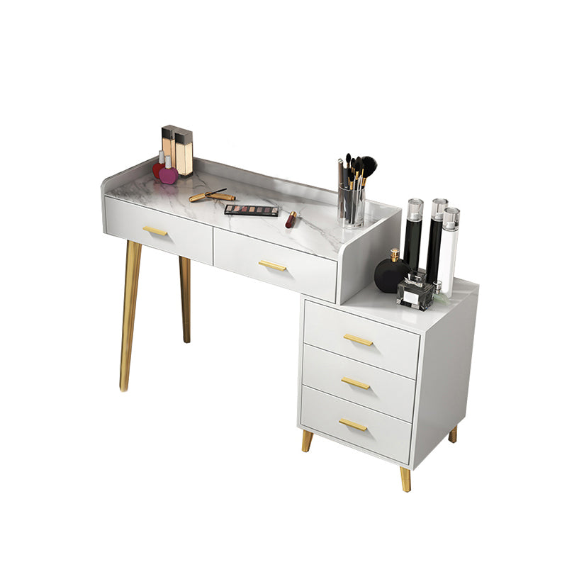 Tavolo da toeletta da toeletta per vanità in bianco/nero con 5 cassetti