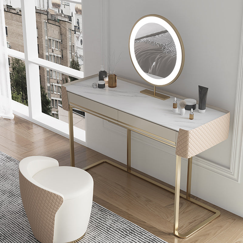 Bedroom Make-up Vanity in Matte Finish Stone Top Dressing Table Clearhalo 'Bedroom Furniture' 'furn' 'furn_makeup_vanities' 'Furniture' 'Makeup Vanities' 'makeup_vanities' 5754610