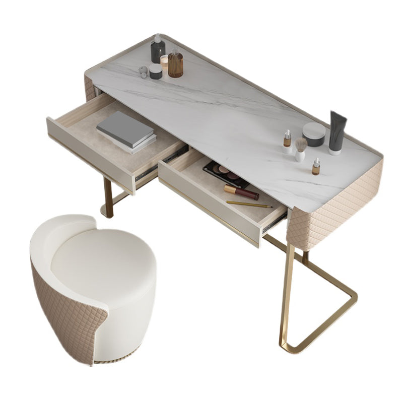Bedroom Make-up Vanity in Matte Finish Stone Top Dressing Table Clearhalo 'Bedroom Furniture' 'furn' 'furn_makeup_vanities' 'Furniture' 'Makeup Vanities' 'makeup_vanities' 5754612