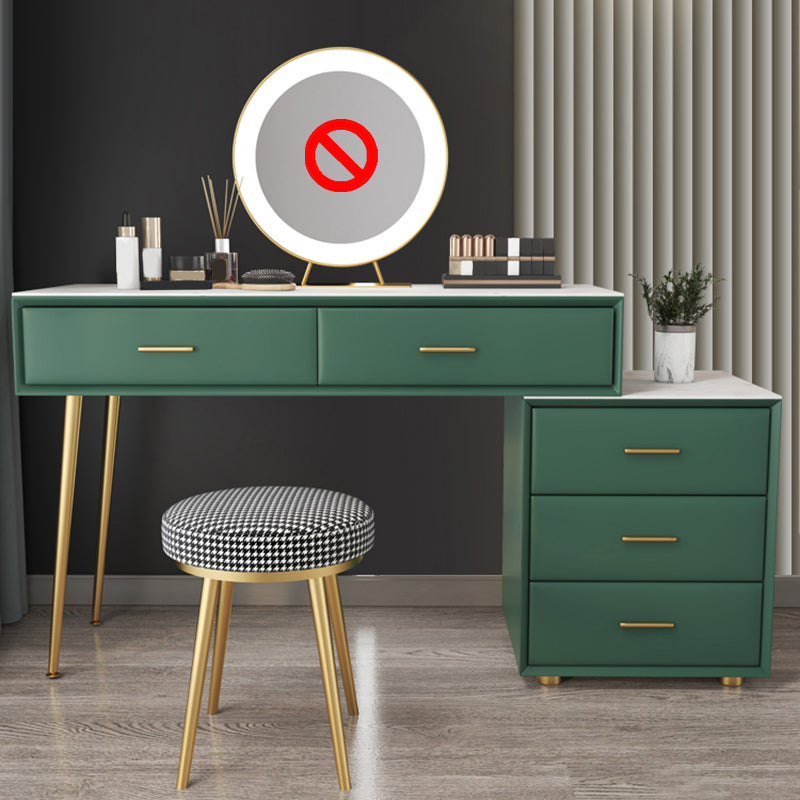 Genuine Leather Vanity Table in Green Luxurious Stone Top Makeup Desk Clearhalo 'Bedroom Furniture' 'furn' 'furn_makeup_vanities' 'Furniture' 'Makeup Vanities' 'makeup_vanities' 5754652