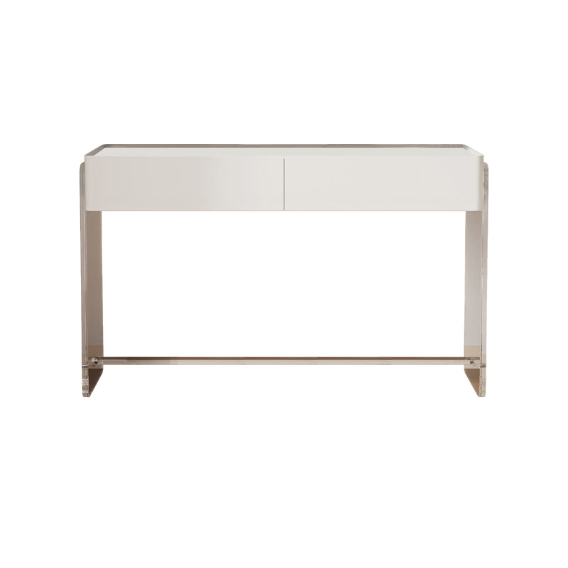 Table de coiffeuse de maquillage de vanité moderne Ensemble de tabourets en blanc