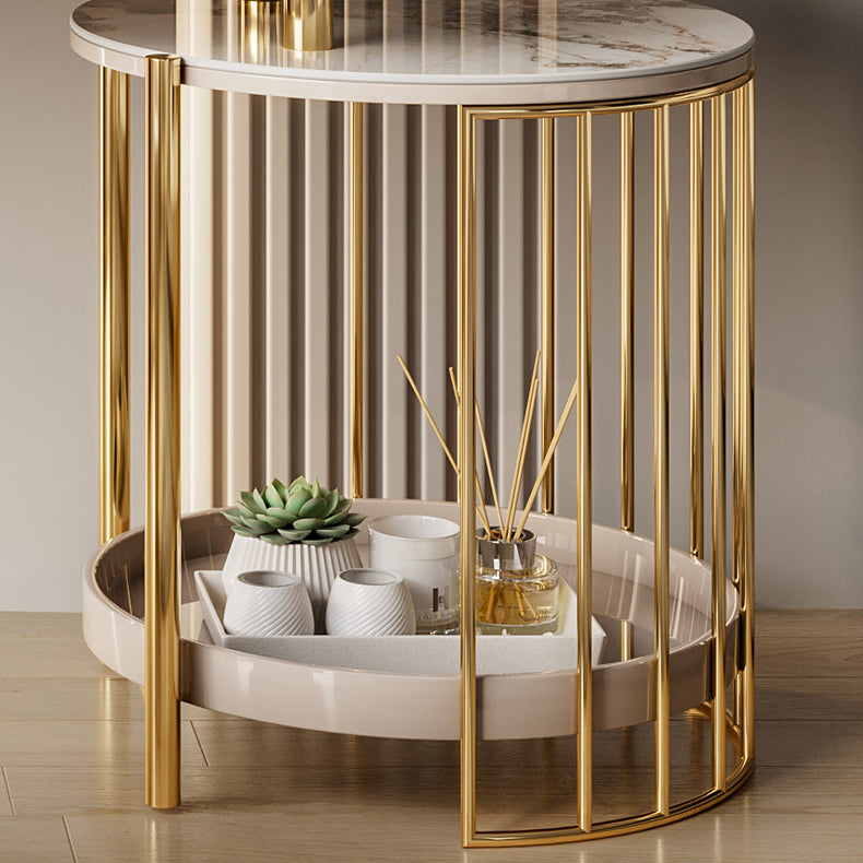 Luxuriöser Metallwaschtisch mit gepolstertem Hocker in Beige Eitelkeit