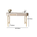 Luxuriöser Metallwaschtisch mit gepolstertem Hocker in Beige Eitelkeit