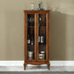 Mid-century Modern 51.18" Tall Glass Paned Accent Cabinet, Wooden Rectangle Cabinet