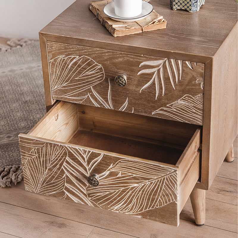 Coffre brun avec tiroirs, armoire rectangulaire en bois en détresse