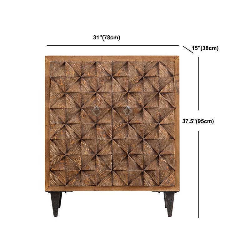 Coffre brun avec tiroirs, armoire rectangulaire en bois en détresse