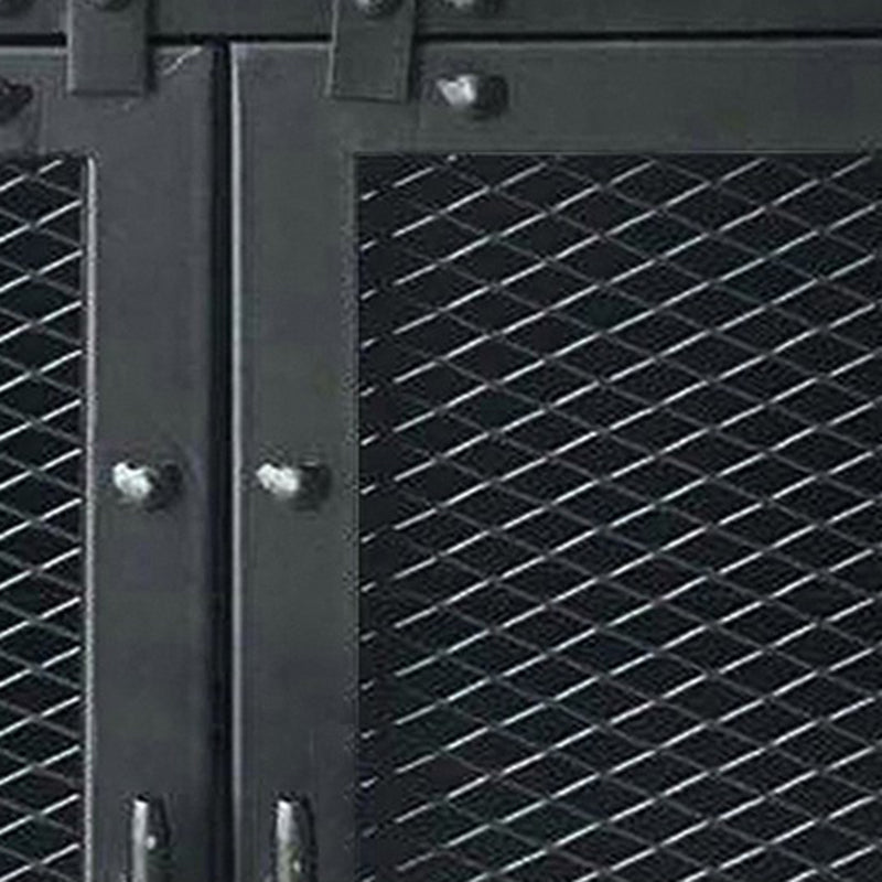 Black Industrial Accent Cabinet with Doors and Bar Pulls Storage Cabinet Clearhalo 'Cabinets & Chests' 'cabinets_chests' 'furn' 'furn_cabinets_chests' 'Furniture' 'Living Room Furniture' 5754797