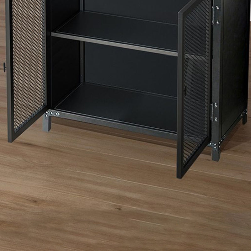 Black Industrial Accent Cabinet with Doors and Bar Pulls Storage Cabinet Clearhalo 'Cabinets & Chests' 'cabinets_chests' 'furn' 'furn_cabinets_chests' 'Furniture' 'Living Room Furniture' 5754798