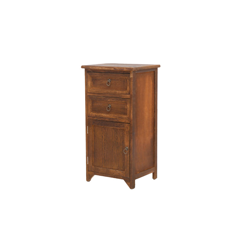 Industrial Bracket Legs Accent Cabinet with Door and Drawers Storage Cabinet Walnut 2 Clearhalo 'Cabinets & Chests' 'cabinets_chests' 'furn' 'furn_cabinets_chests' 'Furniture' 'Living Room Furniture' 5754912