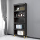 Modern 11.81" W Wooden Side Cabinet with Glass Doors in Black Clearhalo 'Cabinets & Chests' 'cabinets_chests' 'furn' 'furn_cabinets_chests' 'Furniture' 'Living Room Furniture' 5754964