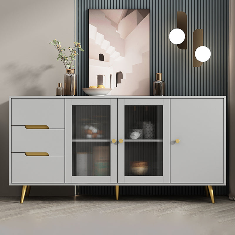 63" L Modern Accent Chest with 2-Drawer and 2-Door Wood Chest Grey Clearhalo 'Cabinets & Chests' 'cabinets_chests' 'furn' 'furn_cabinets_chests' 'Furniture' 'Living Room Furniture' 5754994